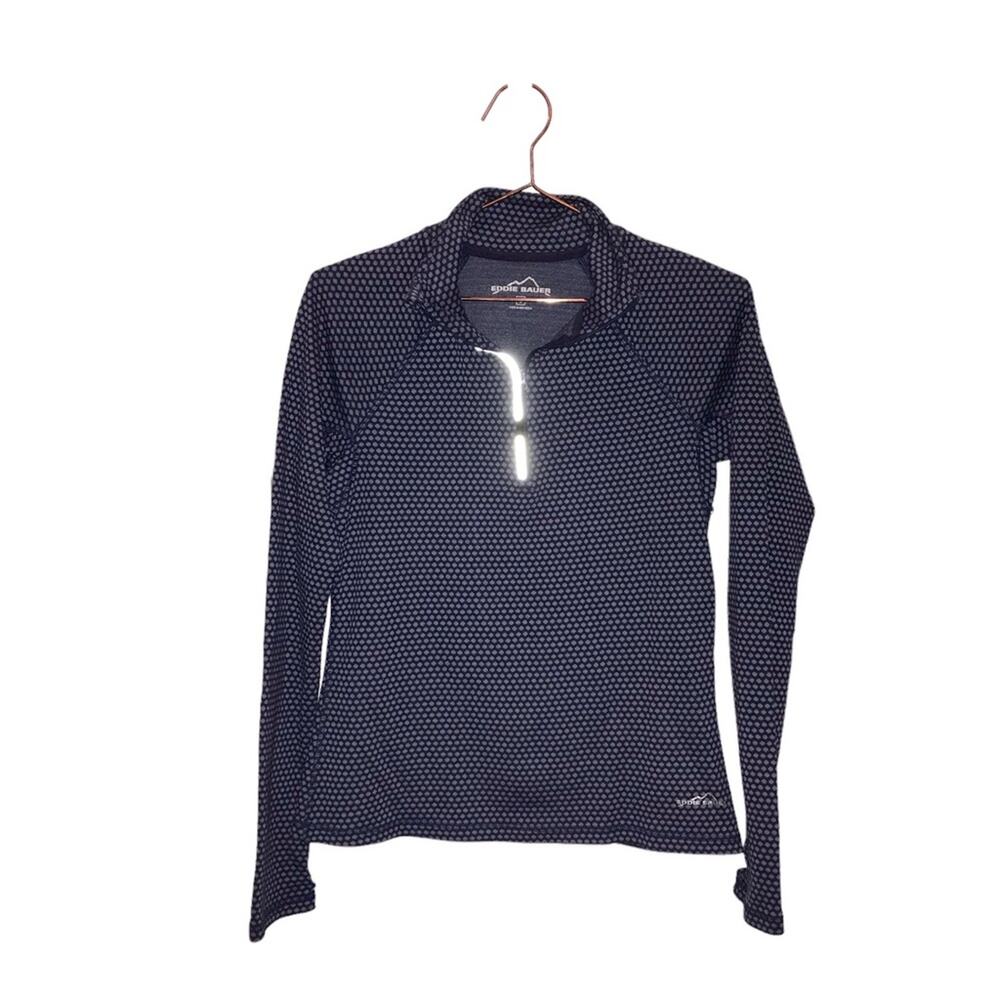 Eddie Bauer Women’s blue Polka Dot Top pullover fleece size small